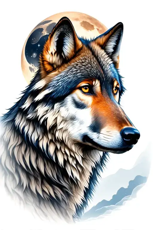 Wolves And Moon Nature