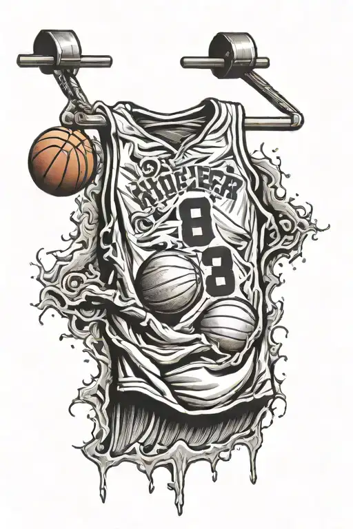 Basketball Jersey Hanging From A Rib