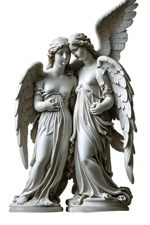 Two Realistic Angel Statues Realism