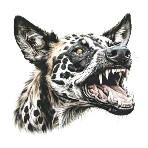 Painted Dog Snarling
