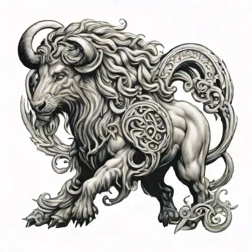Norse Mythology Tattoo Design Combining