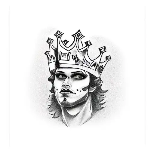 Harlequin Fool Placing A Crown On His Head