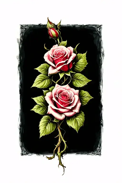 Roses Intertwined With Vines