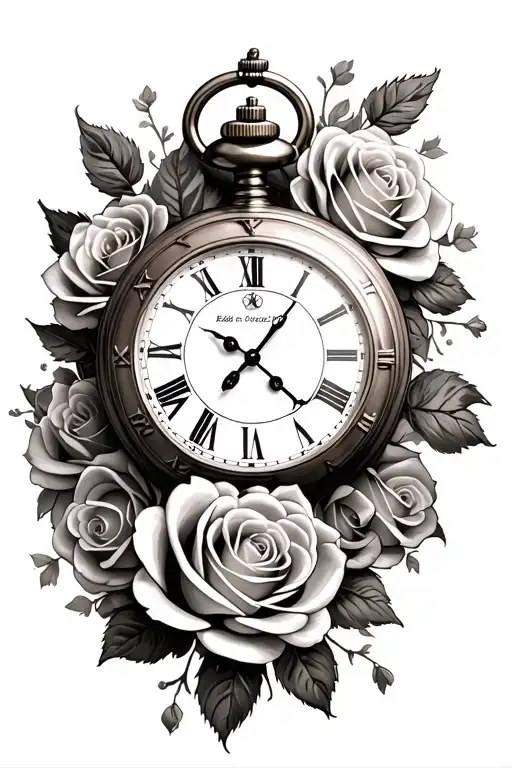 Roses Intertwined Pocket Watch