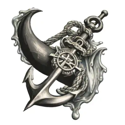 Anchor With Water Behind It