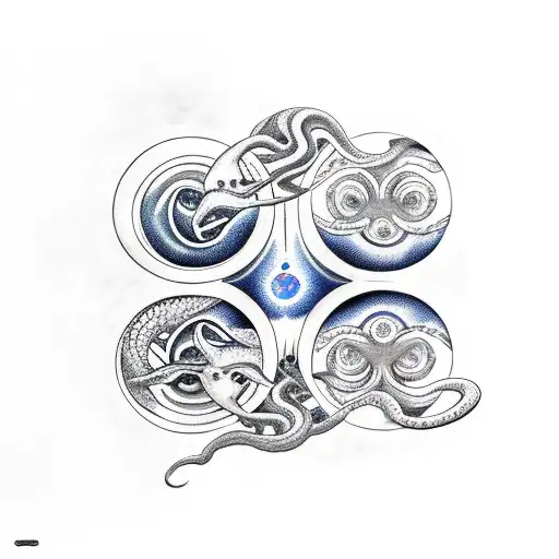 Sun And Moon With Snakes