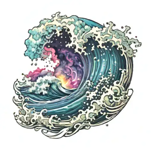 Galaxy With Waves Crashing