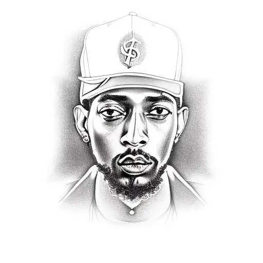 Nipsey Hussle Portrait Smoking A Cigar