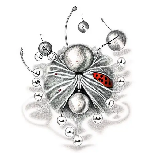 Geranium With Ladybug And Pearls