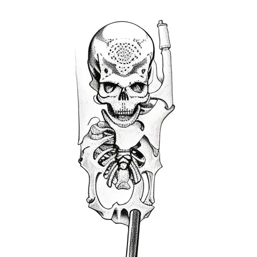 A Skeleton Holding A Hammer