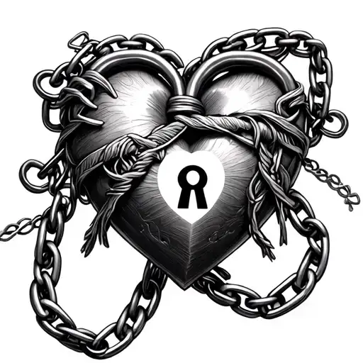 All Black Kurapika Chain Wrap Around Realistic Heart Shaped Lock