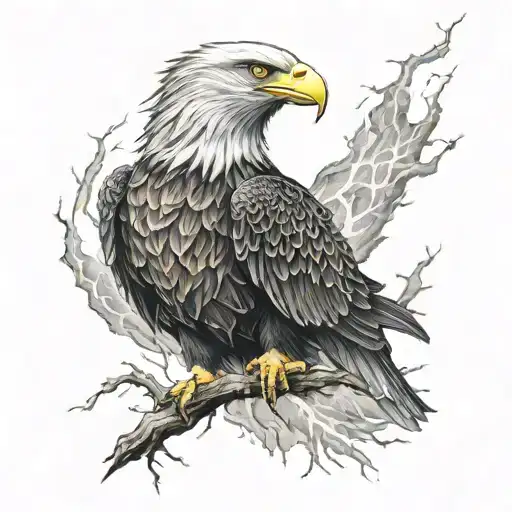 Eagle In Lightning Storm