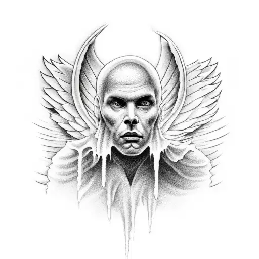 Good Angel Looking At Evil Angel In Water