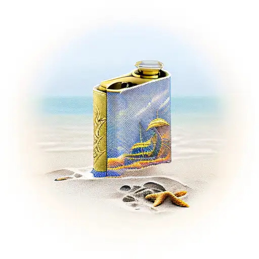 Brass Lighter On Beach