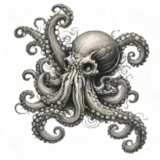 A Tattoo Design Combining A Japanese Octopus With Elements Of Greek Mythology