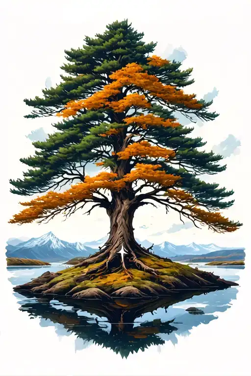 Nordic World Tree With A Gentle Landscape In The Background And Suitable Runes