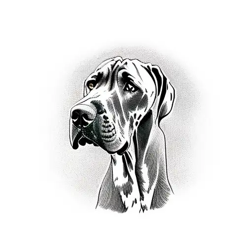 A Majestic Great Dane Standing Proudly On A Cliff Overlooking The Ocean