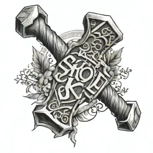 Norce Hammer With Nordic Letters Of Skol