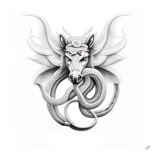 Centaur Facing Snake