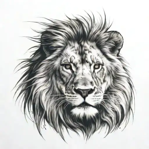 Lion Face With Scratches