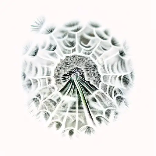 Dandelion With A Fern Leaf