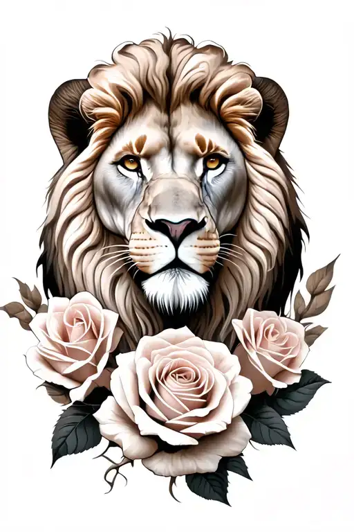 Dove Roses Lion