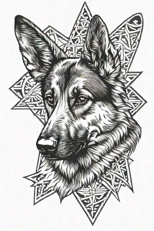 German Shepherd Mountains Indigenous Six Point Star