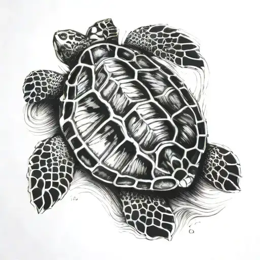 Sea Turtle Shell Pattern Cross