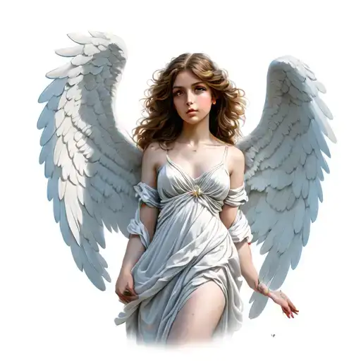 Female Angel With Wings Spread