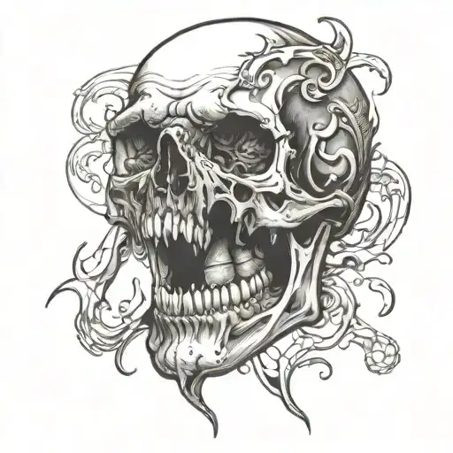 Frontal Skull Mouth Open Looking Up At The Sky