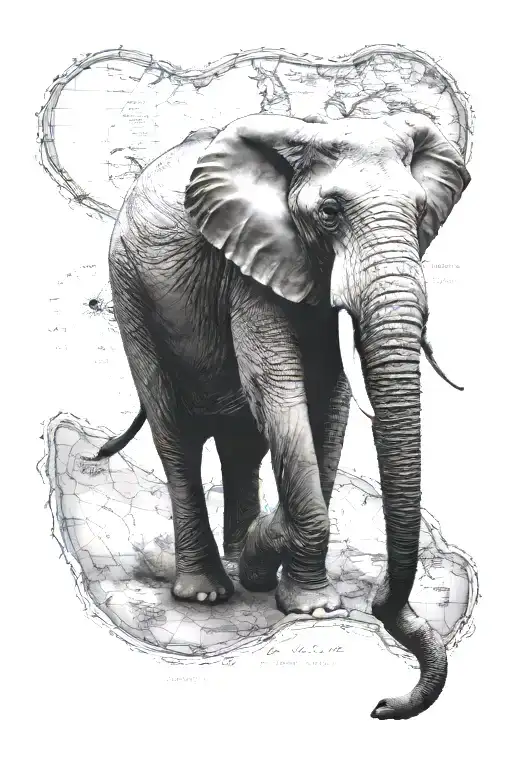 Elephant And A Map