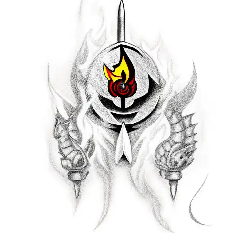 Kunai From Naruto With Fire