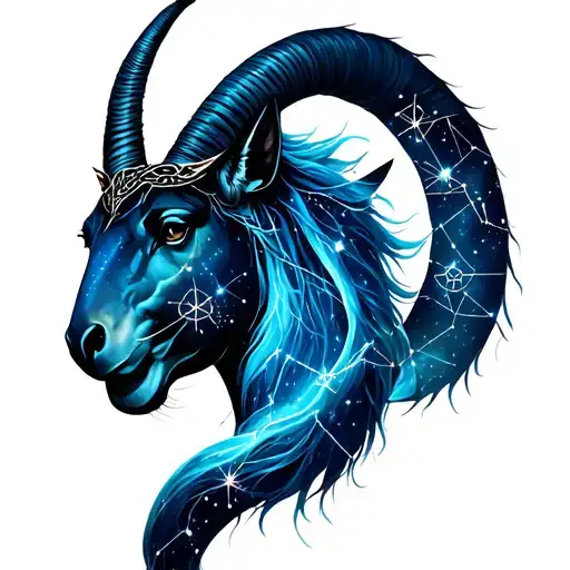 Capricorn And Aquarius Star Constellation Intertwined