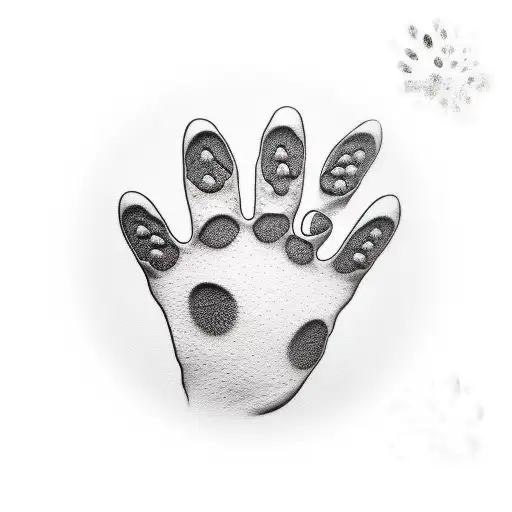 Dog Paw Prints With Intials Inside