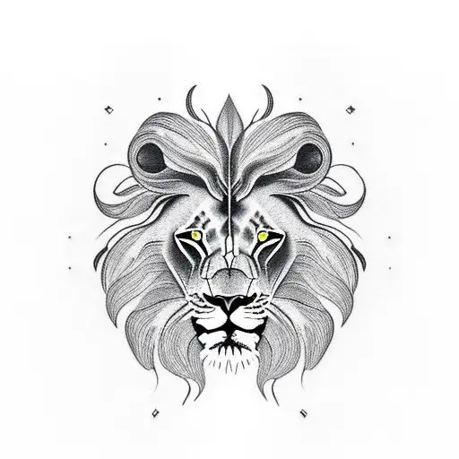 Lion Roaring With Scars