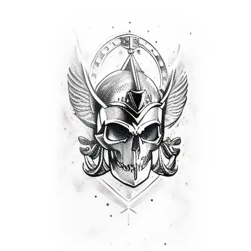 Valkyrie With An Skull And A Shield