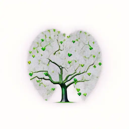A Realistic Lime Tree With Heart-shaped Limes Hanging From Its Branches