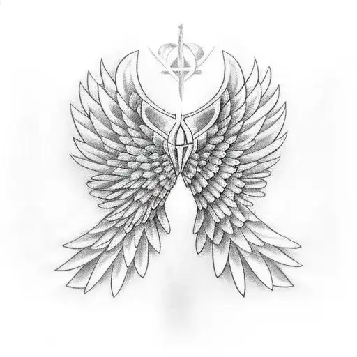 Bow And Arow Like Angel And Wings