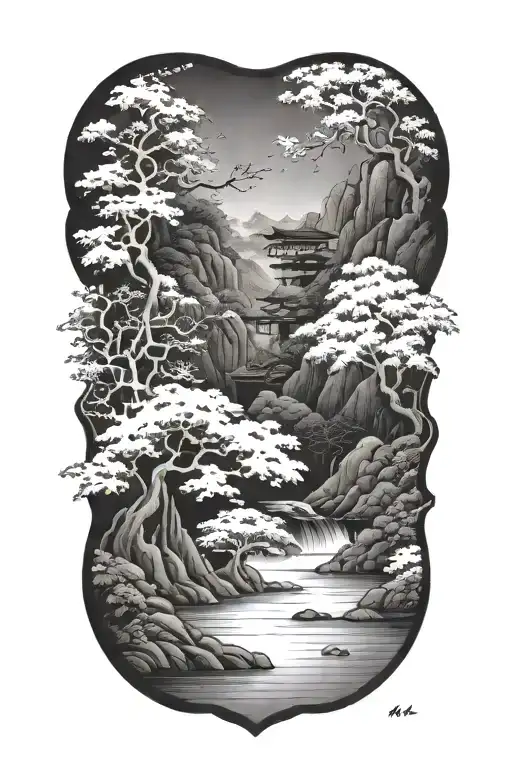 Japanese Background Black And White