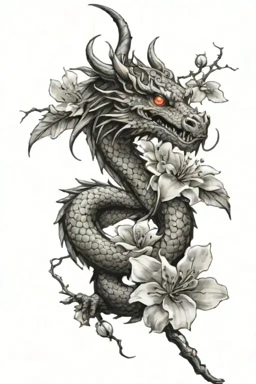 Dragon And Cherry Blossoms For Woman