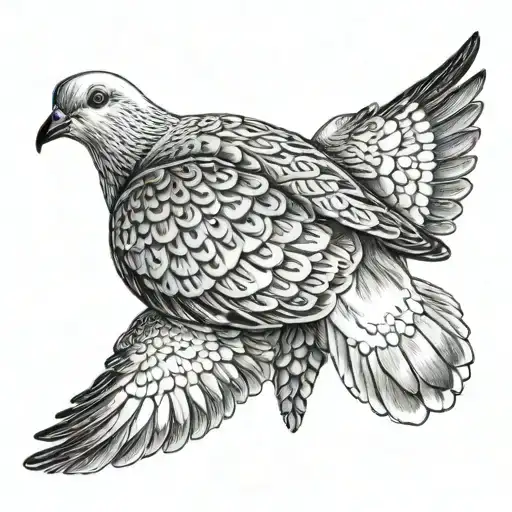Turtle Dove Flying