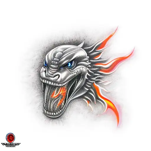 A Realistic Depiction Of A Race Car Bursting Through Flames