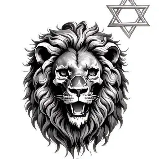 Lion With Skulls And Star Of David