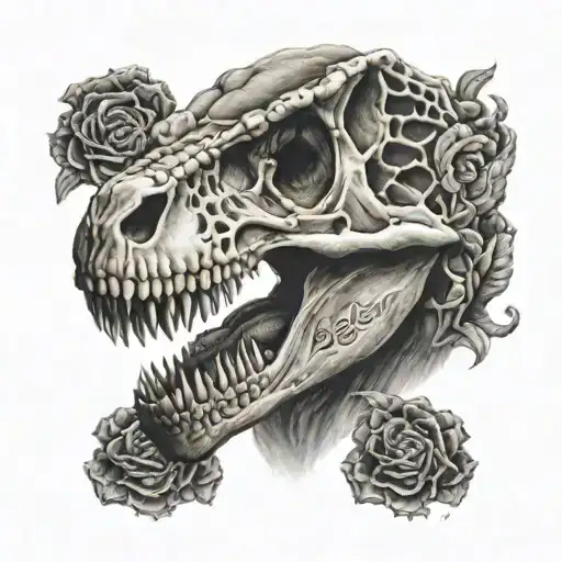 Mexican Sleeve T Rex Skull