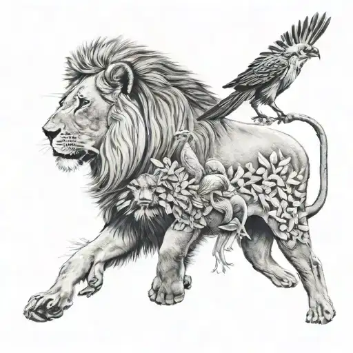 Lion Elephant Bird Mix