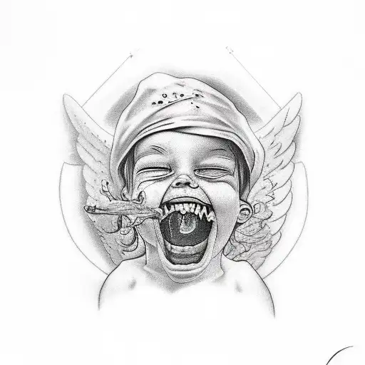 Survival Written Next To An Angel Crying