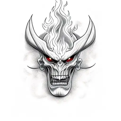 Big Scary Devil With Flames Around