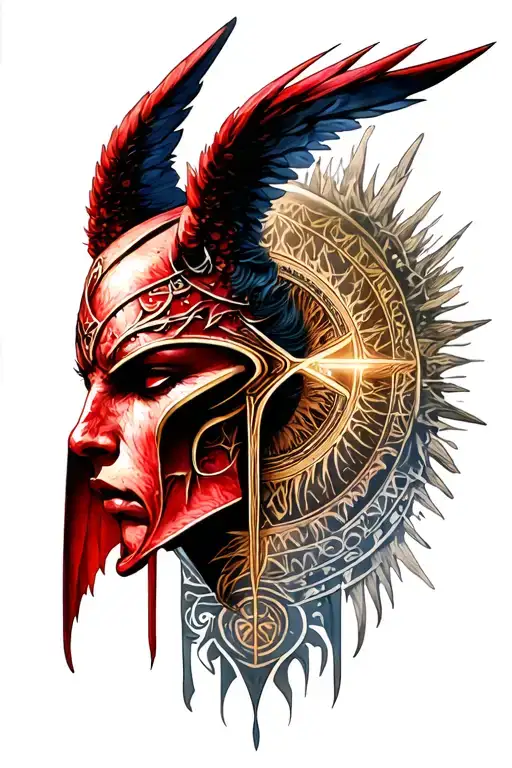 Angel Demon Spartan Illuminati Eye