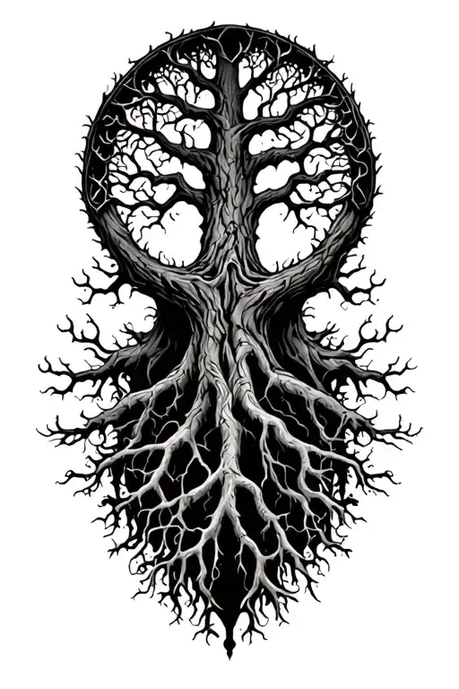Gothic Tree Of Life With Midevil Roots