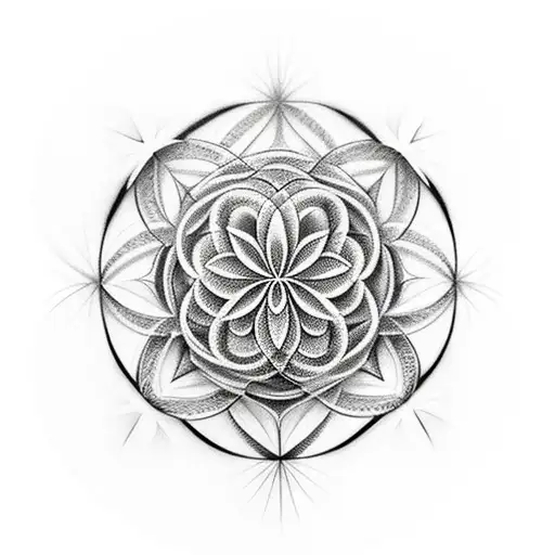 Flower Of Life Covered In Nature